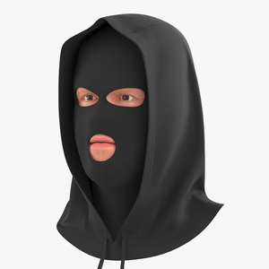 3D Thief Male Character Head Wearing Hood model