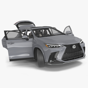 3D New 2024 Lexus NX Hybrid Grey Simple Interior Rigged for Maya