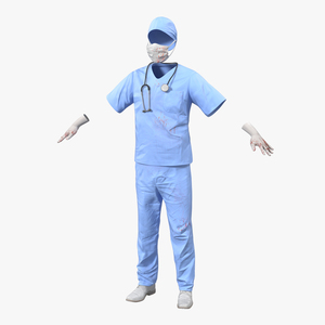 Surgeon Dress 13 with Blood 3D