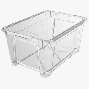 3D Transparent Plastic Container with Lid model