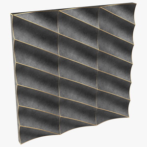 3D Wall Panel Half Pipe Metal 3D model