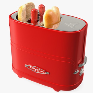 Nostalgia Retro Series Pop-Up Toaster Carrying Hot Dog 3D model