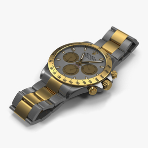 3D Rolex Daytona Two Tone White model