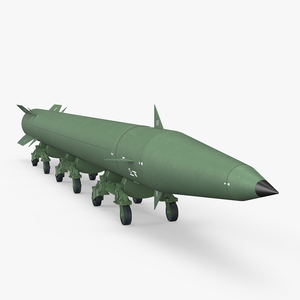 3D Military Ballistic Missile on Transporter