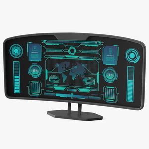 3D Futuristic Display Blue model