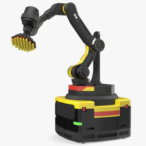 3D Warehouse Loader Robot Yellow Rigged