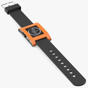 3D Pebble Smart Watch Works with Strap Unbuttoned