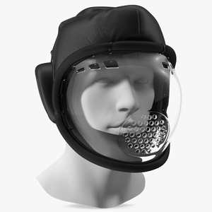 Kudo Helmet Playwell Black on Mannequin Head 3D model