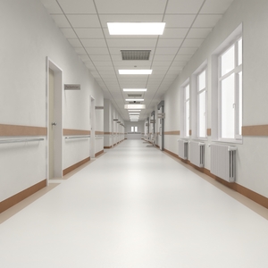 Hospital Hallway Straight Corridor 3D model