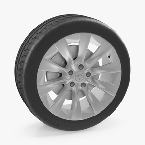 Tesla Silver Slipstream Wheel 3D model