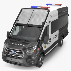 3D model Police Ford Transit 2020 Simple Interior