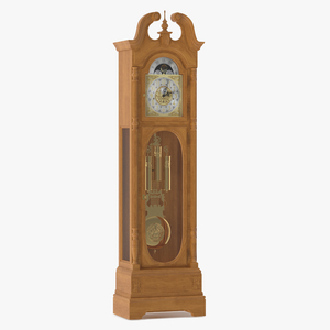 3D model Standing Grandfather Clock Oak