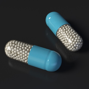 3D model Blue and White Granule Capsule