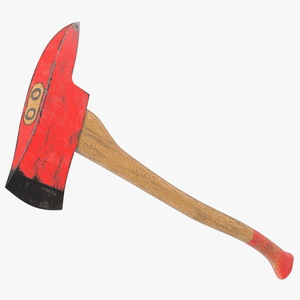 3D model Pickhead Fire Axe with Wooden Handle Old