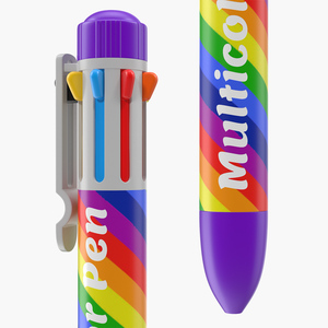 Rainbow Multicolor Ballpoint Pen 3D