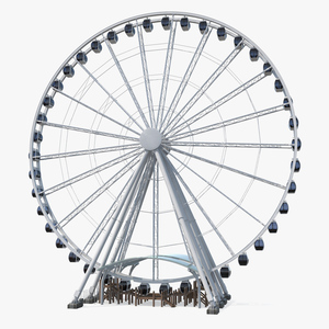 3D Seattle Great Ferris Wheel Rigged model