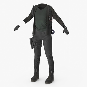 3D Female Tactical Outfit Dirty model