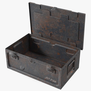 Ammunition Old Metal Box Open 3D model