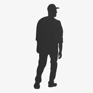 3D Walking Young Man Silhouette model