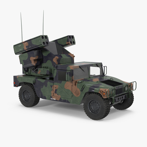 3D HMMWV M998 Equipped with Avenger Simple Interior Camo model