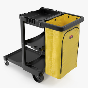 3D Rubbermaid Multi Shelf Cleaning Cart