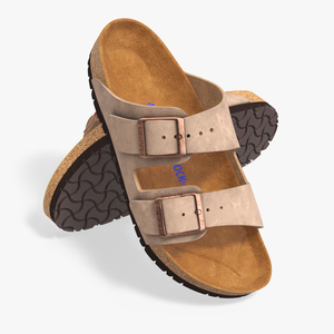 3D model Man Soft Footbed Sandals Brown