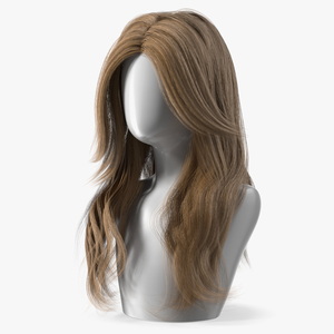 Long Hairstyle Wig Brown 3D model