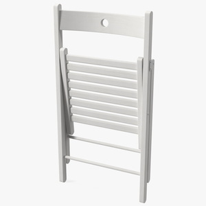 3D Folding Chair White Closed