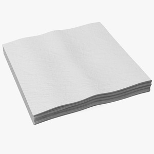 Stack of White Napkins 3D