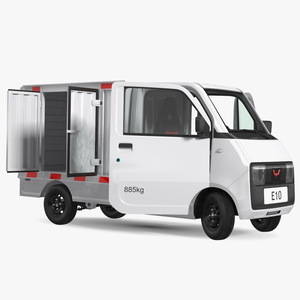 Wuling E10 Mini Truck Grey Color Rigged 3D model