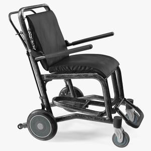 3D Airport Wheelchair Black Old model