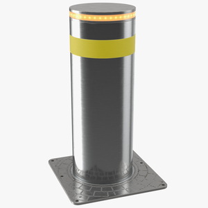 3D Retractable Security Bollard model