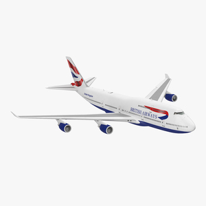 Boeing 747 400ER British Airways Rigged 3D model