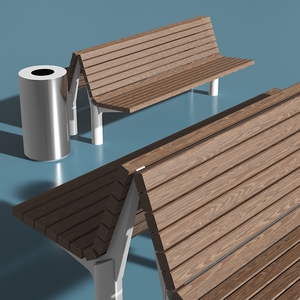 3D Double Sided Bench model