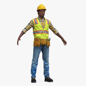 3D model Construction Worker A-Pose Fur