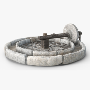 3D Historical Stone Mill Gray