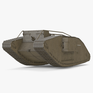 3D Tank MK 4 Female Rigged model