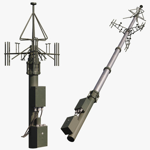 3D model Telescopic Antenna Mast Rigged