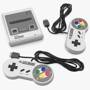 Super Nintendo Entertainment System Video Game Console 3D model