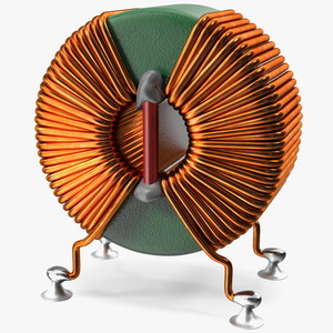 Toroidal Choke Coil Filter Inductor Soldered 3D model