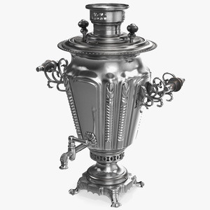 Russian Antique Silver Plated Samovar 3D