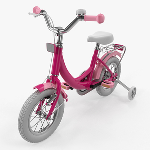 3D Girls Kids Bike with Training Wheels