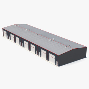 Industrial Warehouse Building 3D model