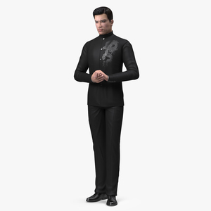 Asian Man Tunic Business Suit 3D model