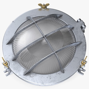 3D Steel Round Bulkhead Light with Corrugated Glass model