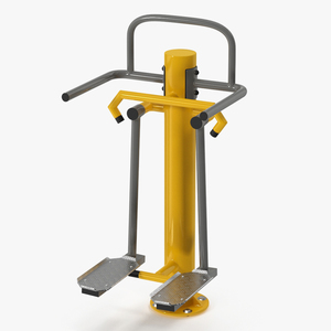 3D Single Adductor Outdoor Fitness Equipment Yellow model