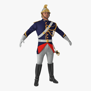 3D French Republican Guard in Traditional Uniform