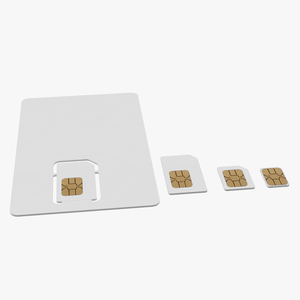 3D Different Sizes Sim Cards Generic model