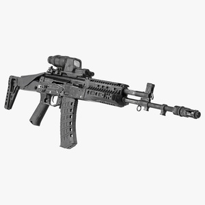 Shabby Military Assault Rifle AK-12 with Optics 3D