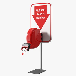 3D model Ticket Dispenser Deli Red